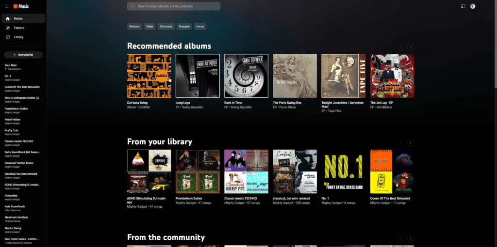 Spotify vs Amazon Music vs Tidal vs Deezer vs YouTube Music Streaming Comparison 3 YouTube Music 1024x510 1