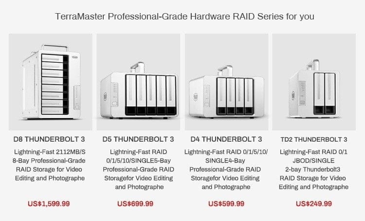 Comparing Software RAID vs Hardware RAID when choosing TerraMaster Thunderbolt3 RAID Storage 7 software vs hardware RAID3
