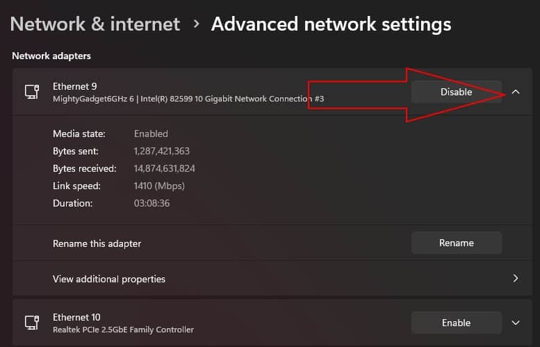 Expand Network Settings