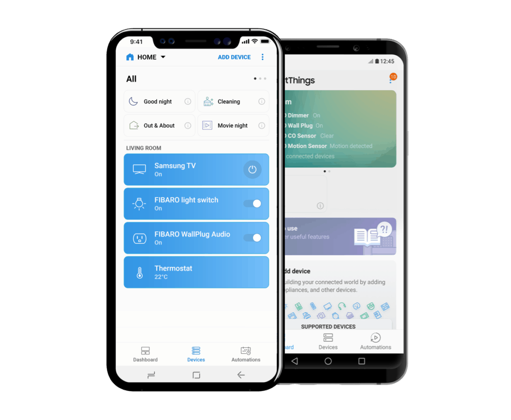 Fibaro and Samsung SmartThings now play nice together 2 FIBARO SmartThings phones 1024x842 1