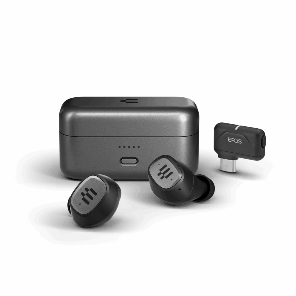 EPOS GTW 270 Hybrid Wireless Earbuds Launched for with AptX LL USB-C dongle for low latency gaming 2 GTW 270 Plus A6 View on Surface Front 1024x1024 1