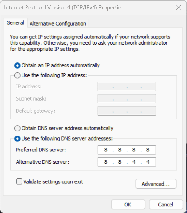 Google DNS 1