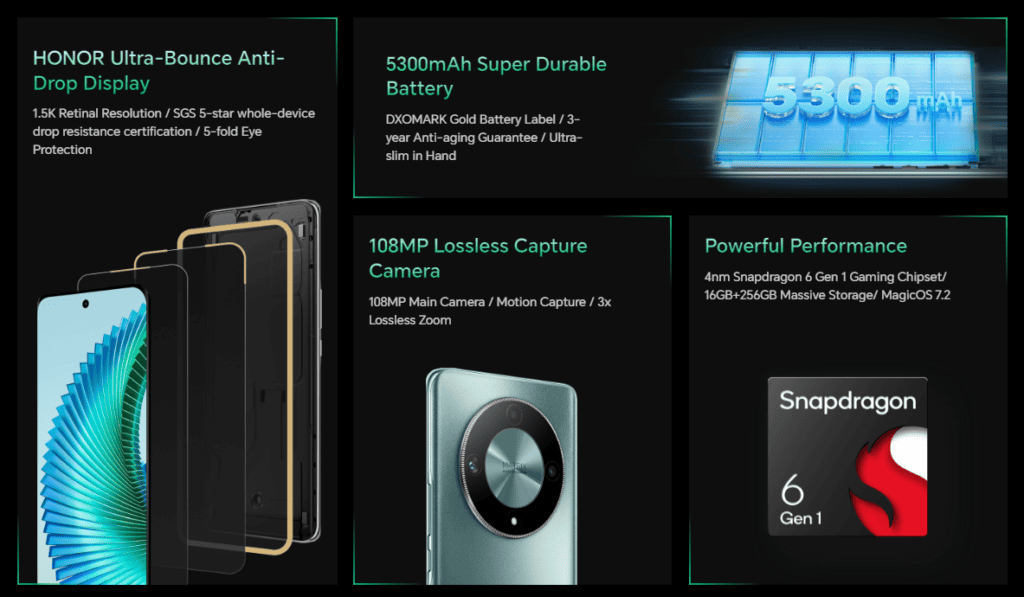HONOR Launches Magic6 Lite Smartphone With Snapdragon 6 Gen 1 & 108MP Camera Priced at £350 2 HONOR Magic6 Lite 1024x597 1