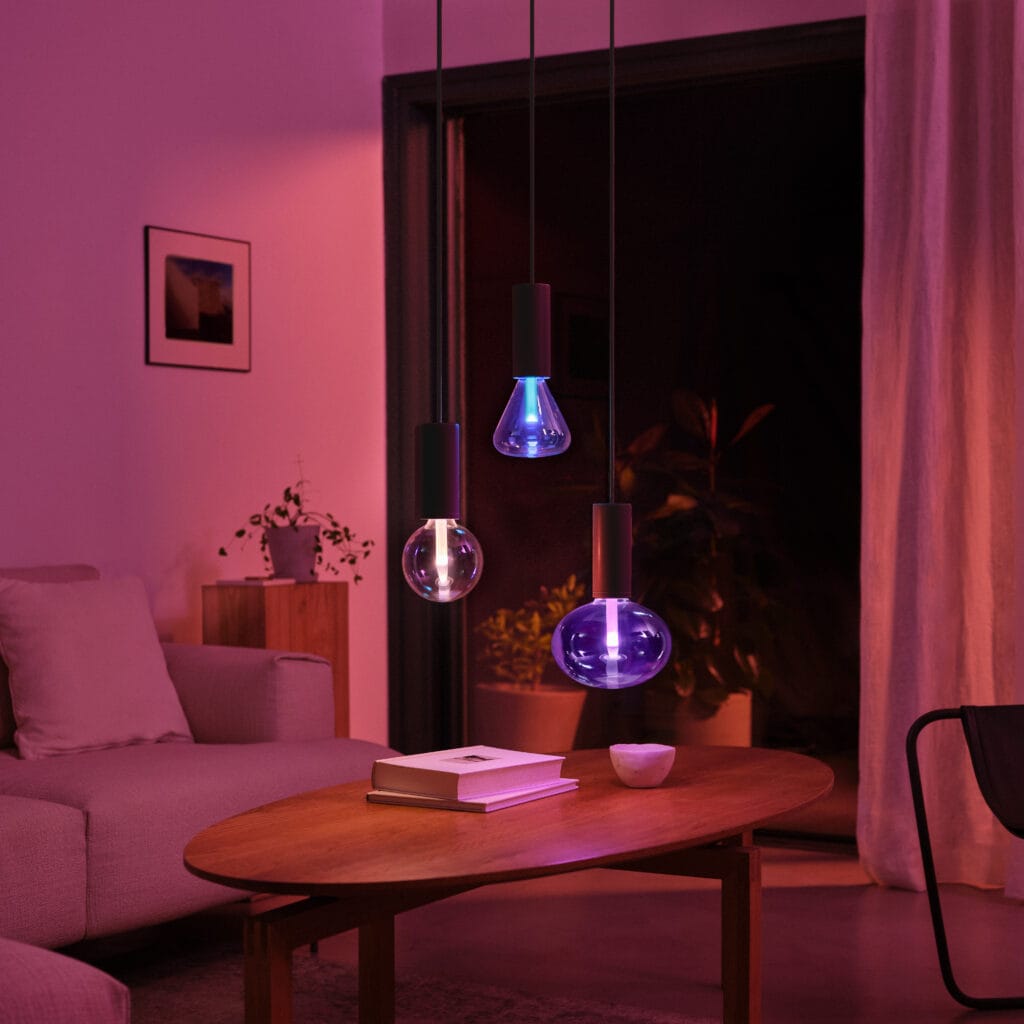 Philips Hue Lightguide bulbs and matching pendant light cords lifestyle 1 1024x1024 1