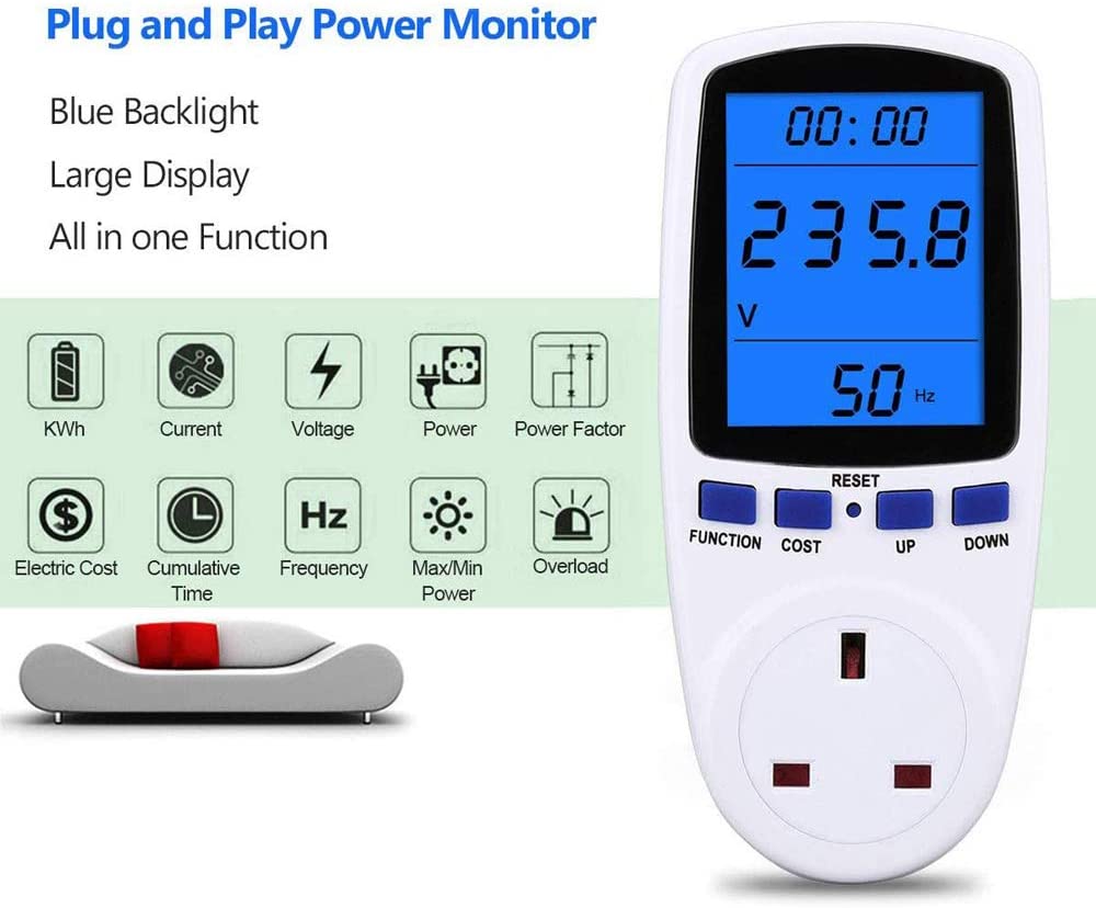 How to Reduce Electricity Bills: Identifying power-hungry devices & limiting usage 13 Power Meter Plug