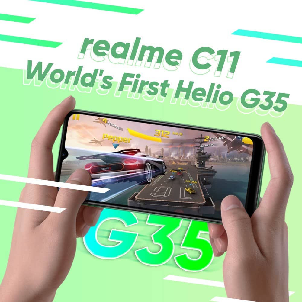 Realme C11 Launched - Cortex A53 based 12nm MediaTek Helio G35 scores 100k+ in Antutu. Phone costs just £82 for 2GB/32GB (in Malaysia) 5 Realme C11 Helio G35