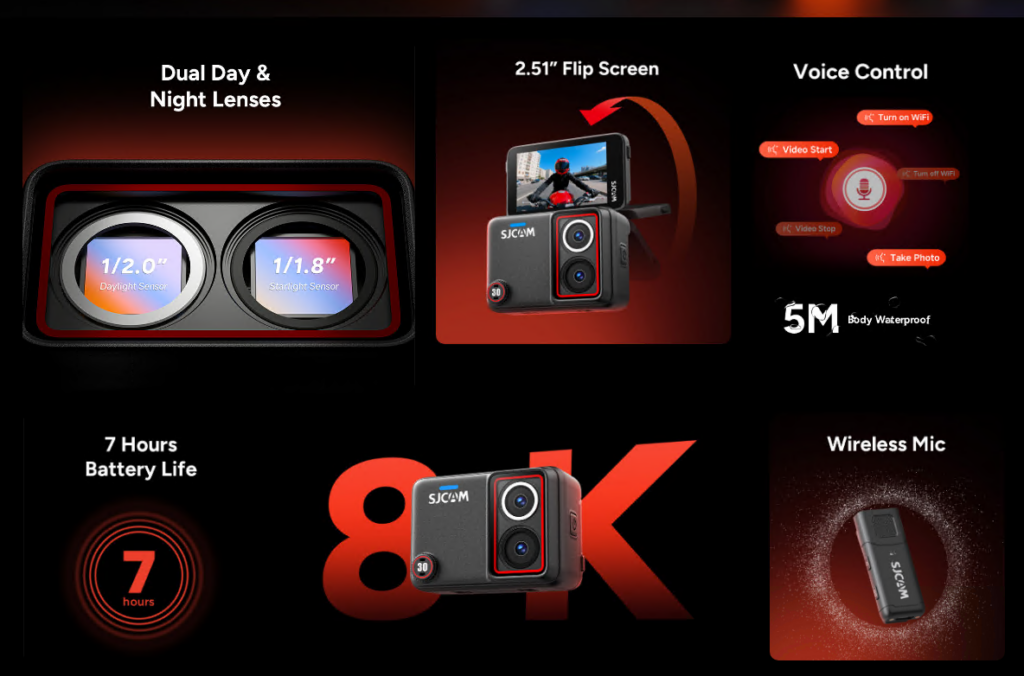 SJCAM launches SJ30 8K dual-lens action camera with day-to-night recording 2 SJCAM SJ30 Launched 2