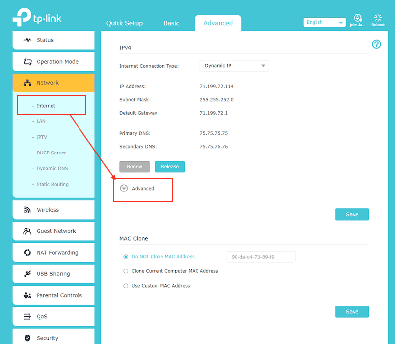 TP Link DNS Settings