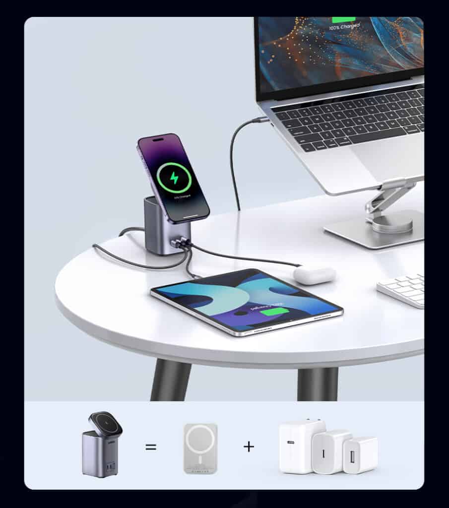 Ugreen Launches Nexode 100W GaN Charging Station with MagSafe for £180 (£130 with Voucher) 4 UGREEN Nexode 100W USB C Charger In USe 905x1024 1