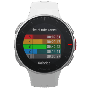 Vantage V front white HR zones