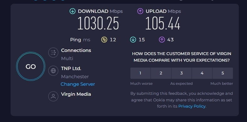 Virgin Media Speed Test