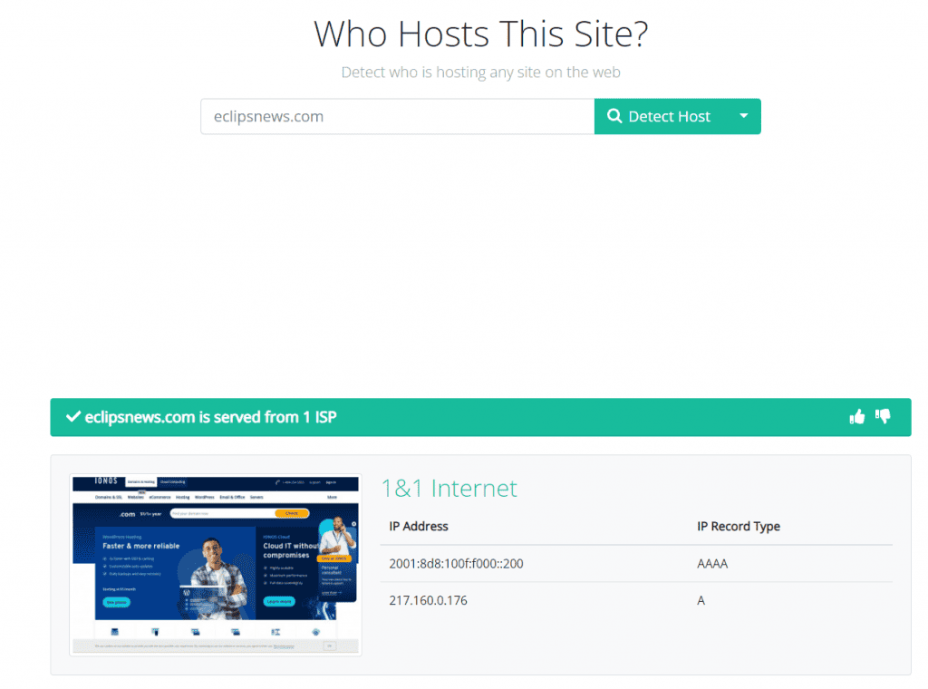 How to find the IP or host of a website scraping content? DMCA Copyright Takedown Notice Advice 5 Who Hosts This Site 1024x760 1