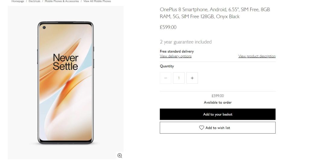OnePlus 8 Pro available from John Lewis for £799 – OnePlus 8 for £599 2 chrome oZiN4x87Yj 1024x546 1