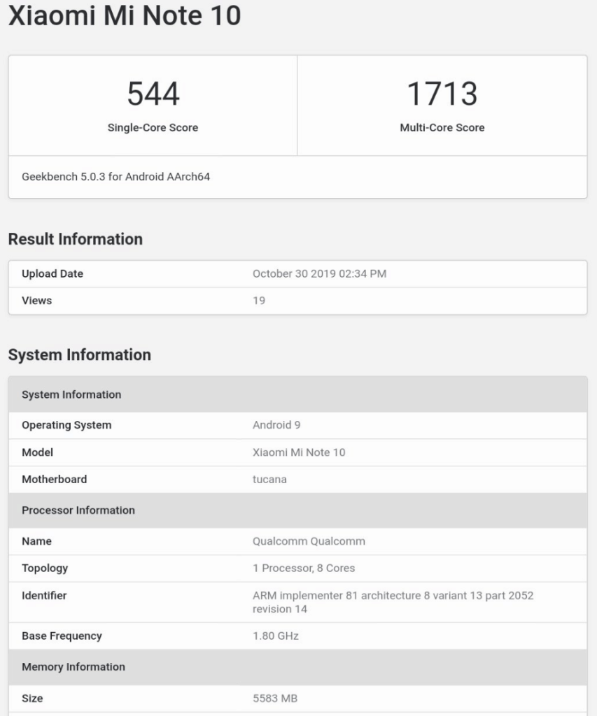 Xiaomi Mi Note 10 Geekbench results confirm it's the Mi CC9 Pro. Mi Note 10 Pro may arrive with Snapdragon 855+ 2 chrome wZo17OkmQx 853x1024 1