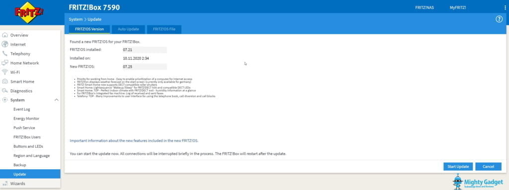 AVM FRITZ!OS 7.25 now available for FRITZ!Box 7590 with other routers later. Introduces WFH priority features, new parental controls and better WiFI 2 fritzos 1024x383 1