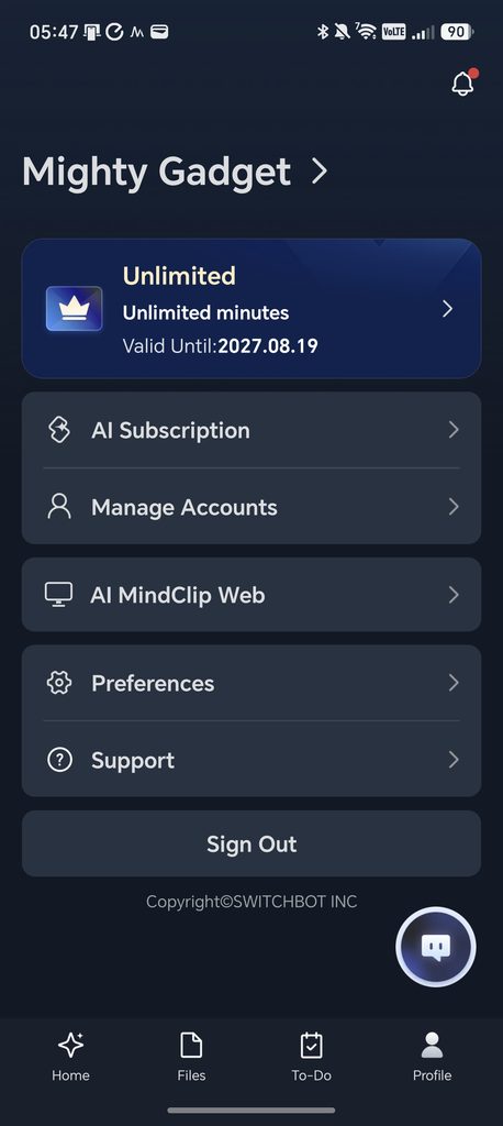 Switchbot AI Minclip 054702